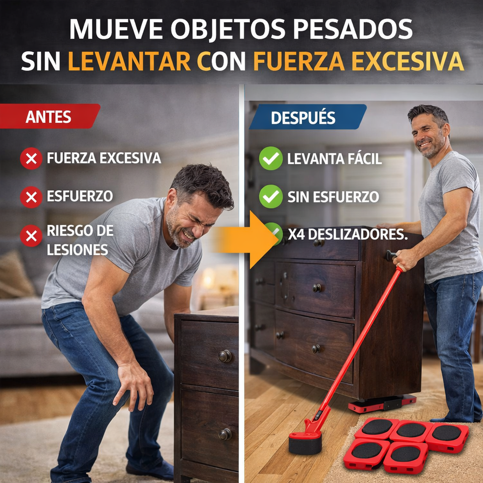 Nuevo Juego Rodillos Para Mover Muebles