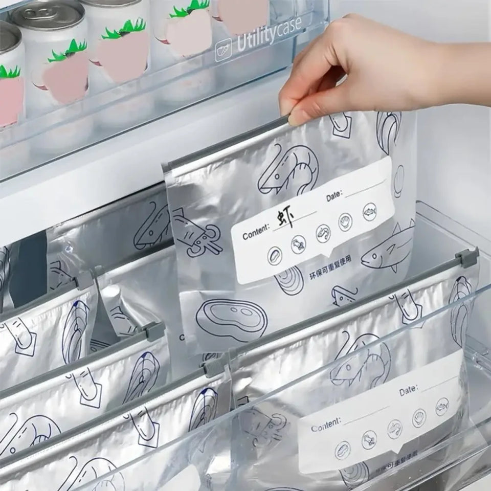 Nuevo Set de 10 Bolsas de Aluminio para Alimentos con Cierre