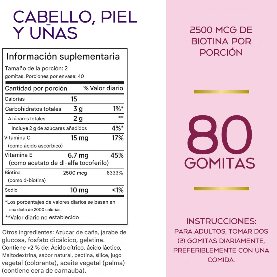 Nuevas Gomitas Hair, Skin & Nails Gummies