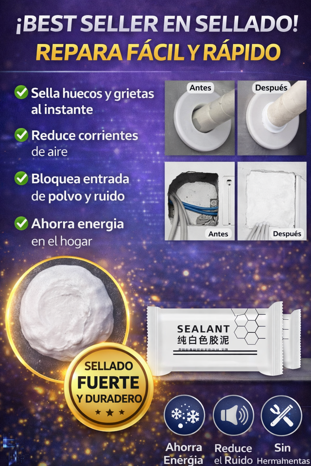 Masilla Selladora Blanca Moldable Rápida