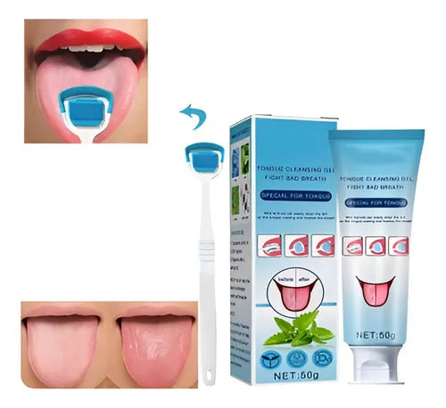Nuevo Gel Limpiador de Lengua + Cepillo Profesional