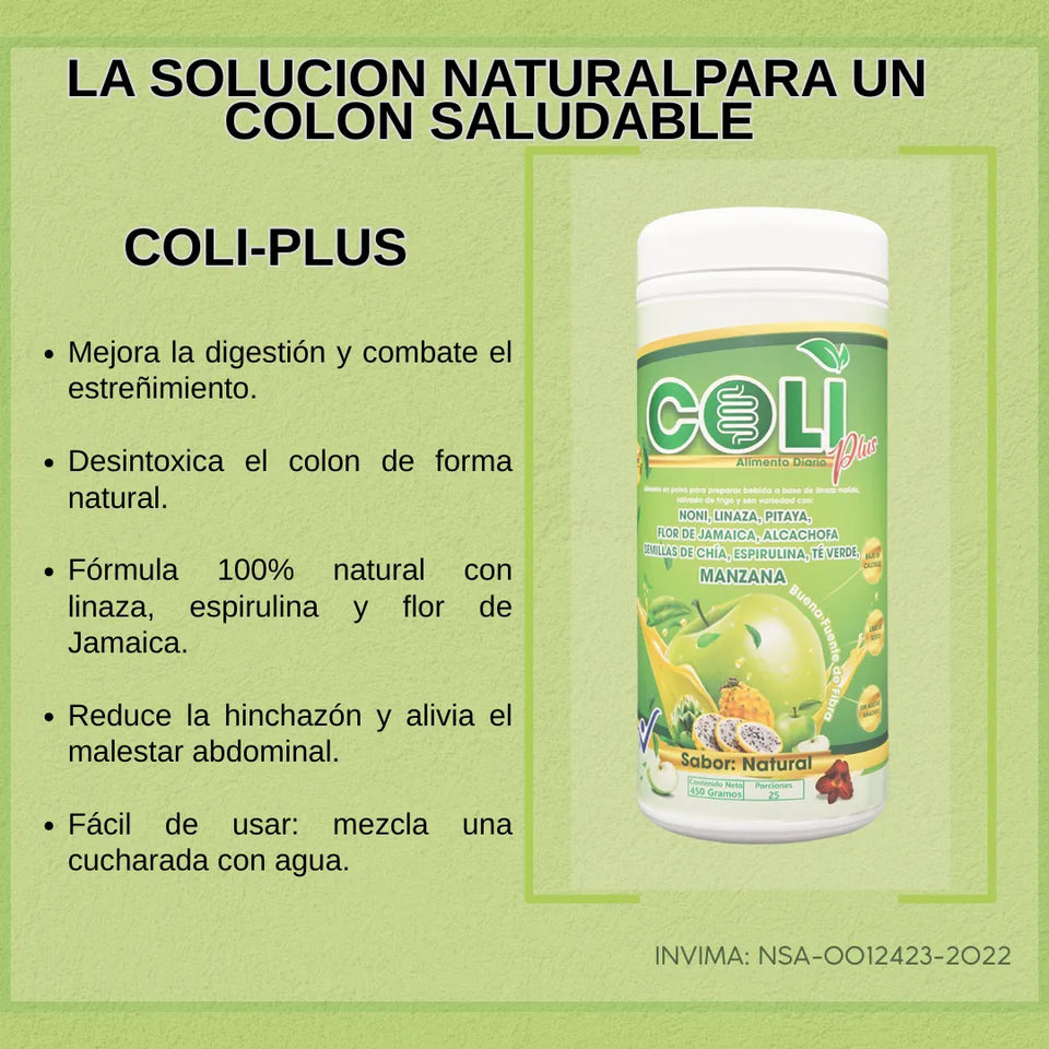 Nuevo limpiador intestinal Coli Plus (Rinde 25 porciones)