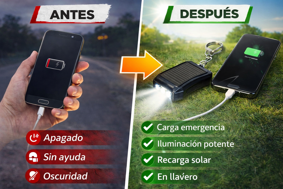 Nuevo Llavero Solar PowerPocket Carga Móvil Portátil