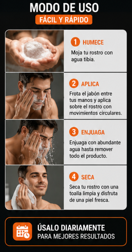 Nuevo Jabón Facial Para Hombre