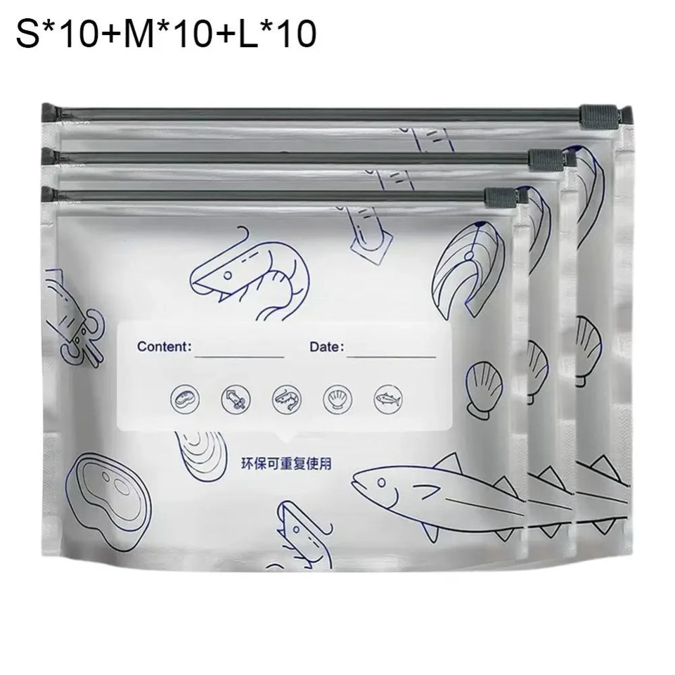 Nuevo Set de 10 Bolsas de Aluminio para Alimentos con Cierre