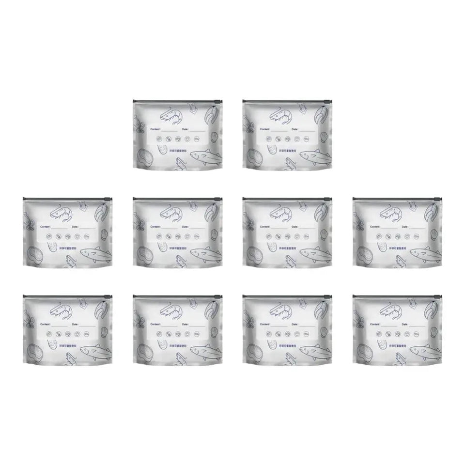 Nuevo Set de 10 Bolsas de Aluminio para Alimentos con Cierre