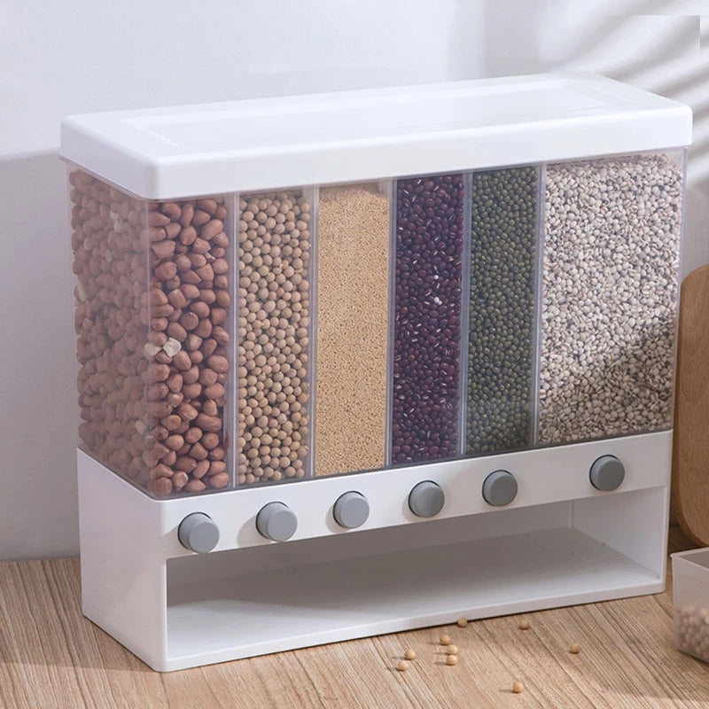 Nuevo DISPENSADOR DE ALIMENTOS 6 EN 1 – GRANOS Y CEREALES