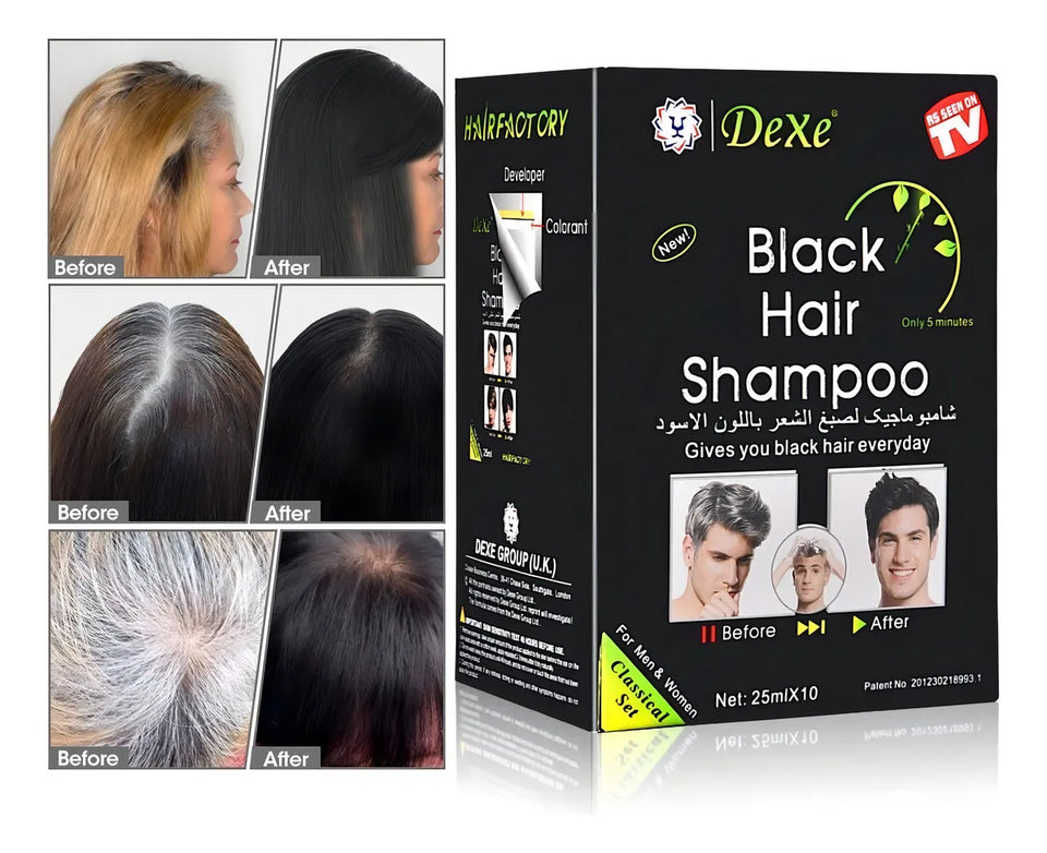SHAMPOO CUBRE CANAS NEGRO INSTANTÁNEO