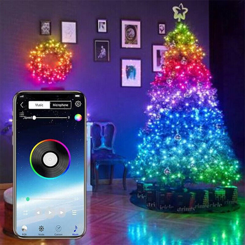 Nuevas Luces de decoración navideña Bluetooth control de smart phone 5Mts