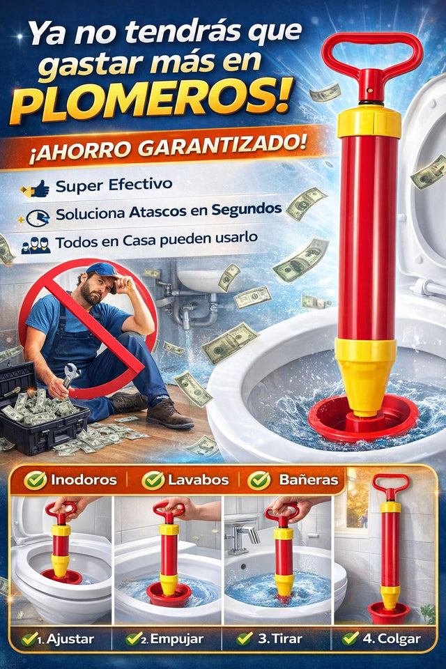 Nuevo Destapador Potente para Inodoros y Tuberías