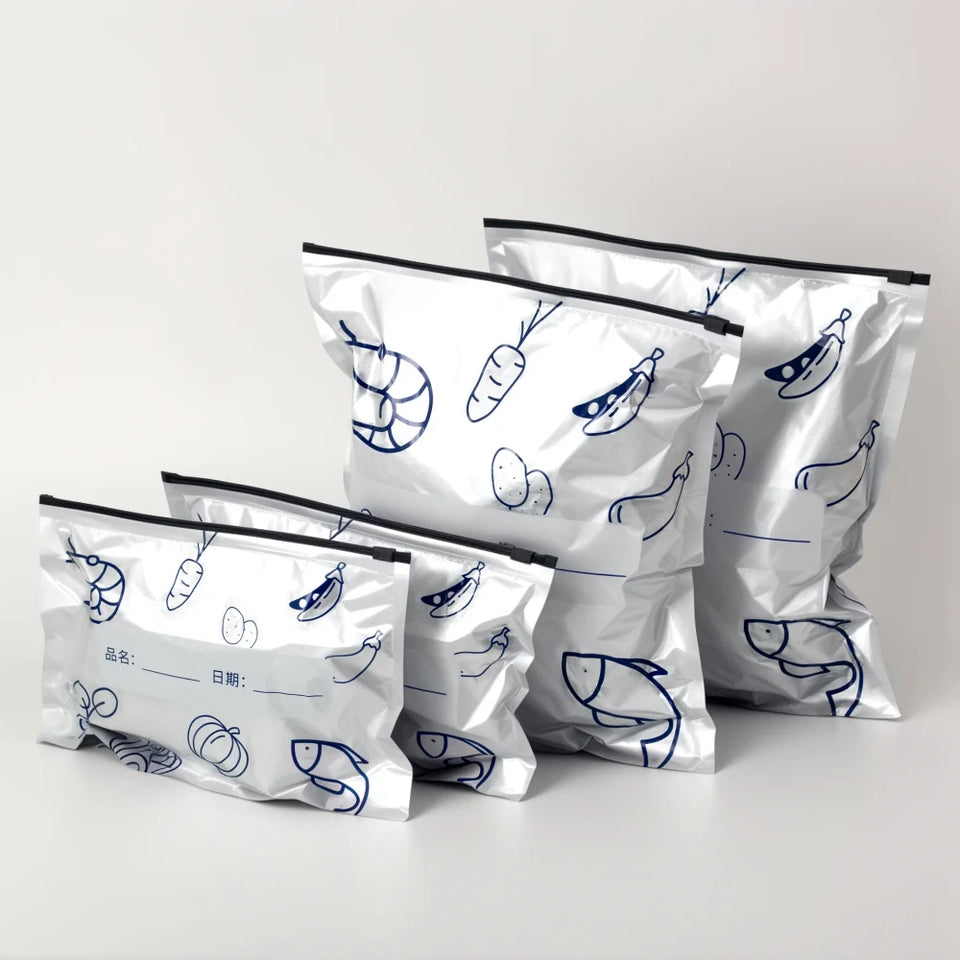 Nuevo Set de 10 Bolsas de Aluminio para Alimentos con Cierre