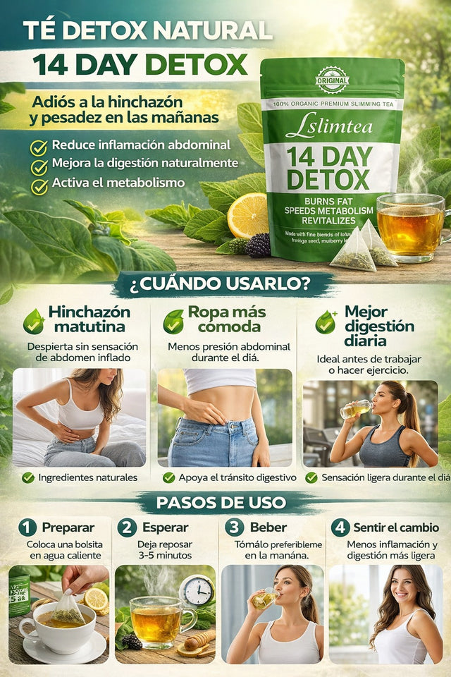Nuevo Té Detox Natural Quema Grasa