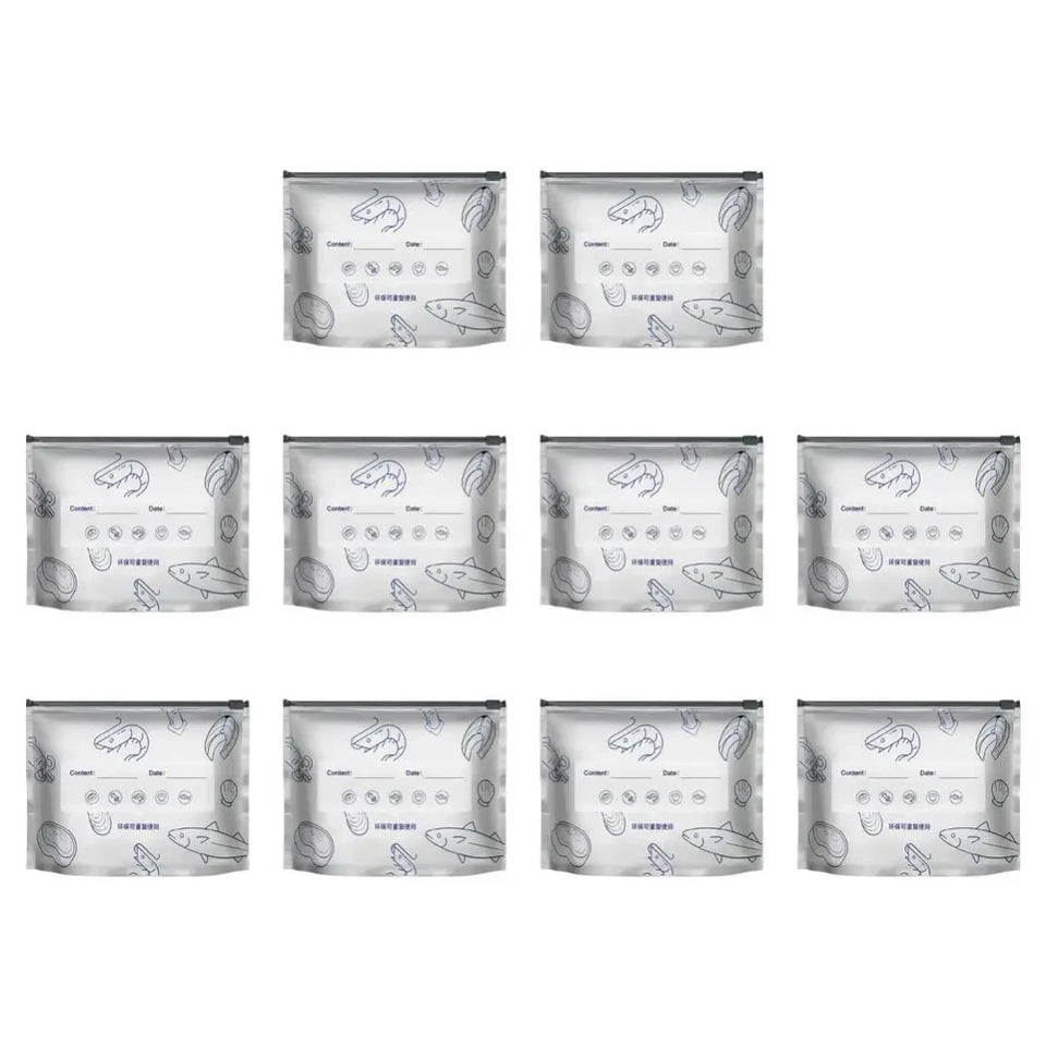 Nuevo Set de 10 Bolsas de Aluminio para Alimentos con Cierre