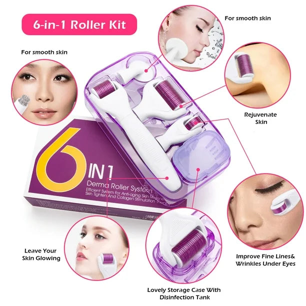 Nuevo Kit Rodillo Facial de Belleza 6 EN 1