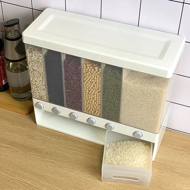 Nuevo DISPENSADOR DE ALIMENTOS 6 EN 1 – GRANOS Y CEREALES