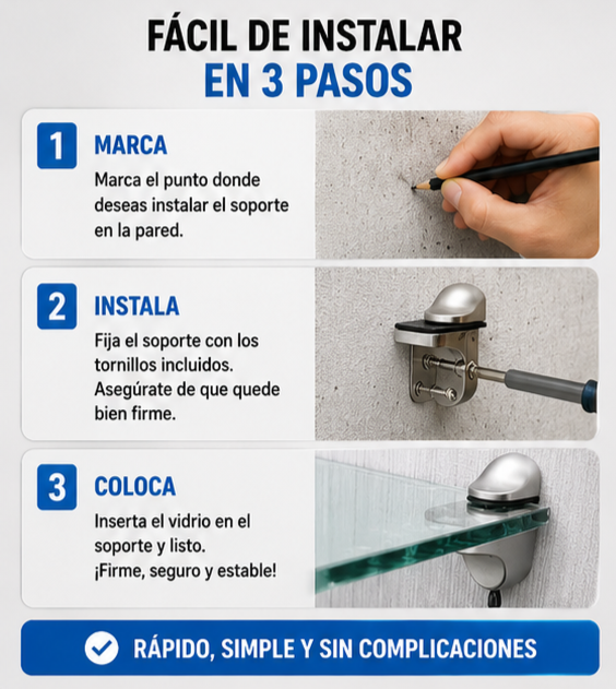 Nuevo Set de 2 Pinzas Ajustable Sujeción Vidrio Estante F