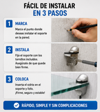 Nuevo Set de 2 Pinzas Ajustable Sujeción Vidrio Estante F