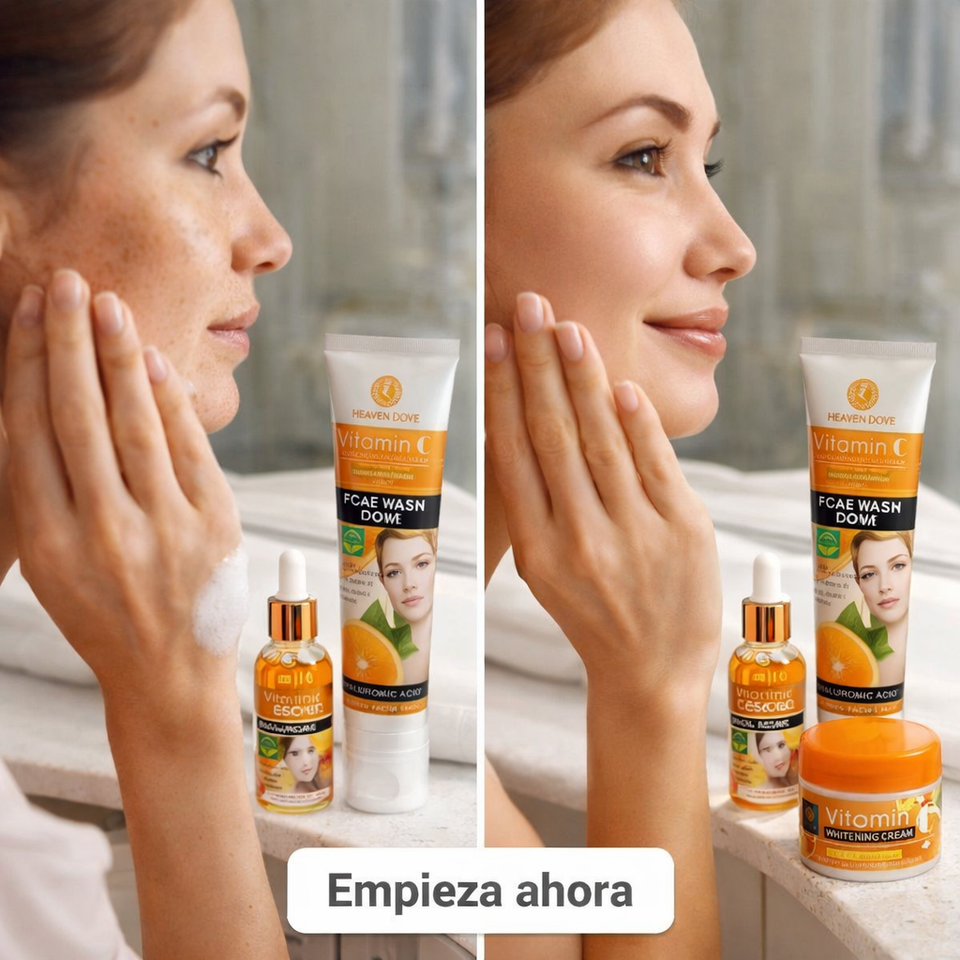 SET DE 3 PIEZAS HIDRATANTE (VITAMINA C + ÁCIDO HIALURÓNICO)