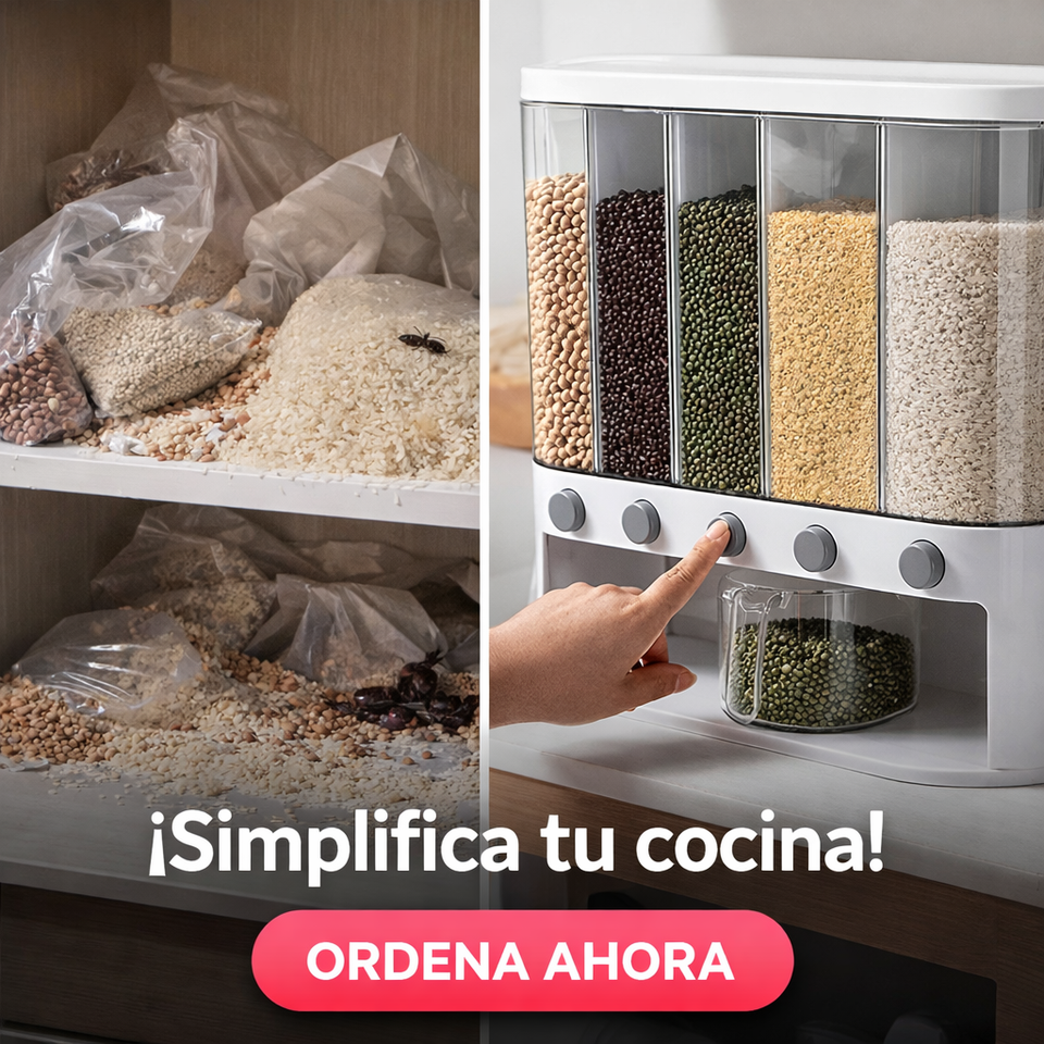 Nuevo DISPENSADOR DE ALIMENTOS 6 EN 1 – GRANOS Y CEREALES