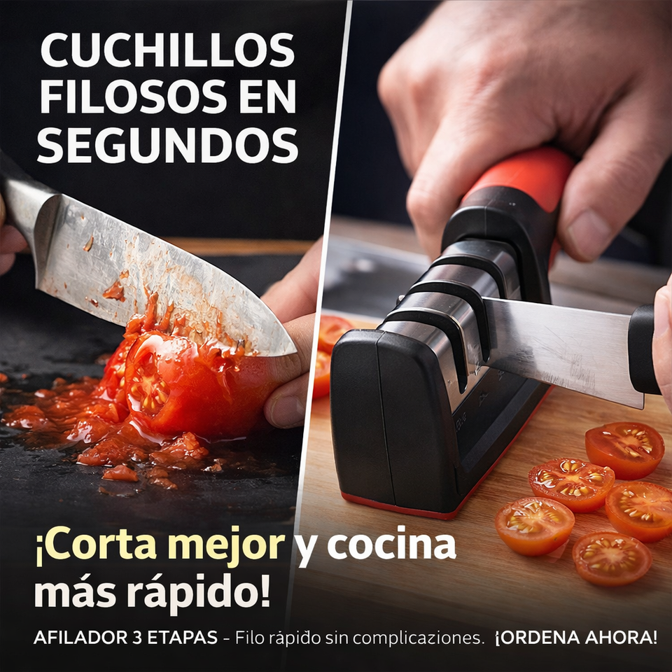 Nuevo Afilador de Cuchillos 3 Etapas – Filo Profesional en Segundos