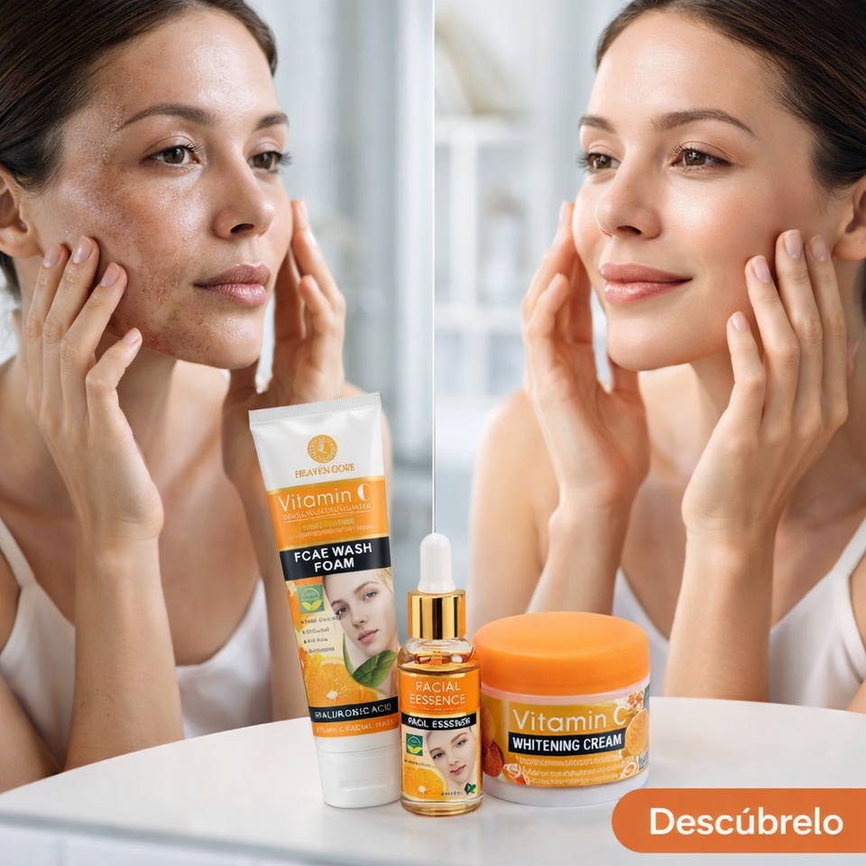 SET DE 3 PIEZAS HIDRATANTE (VITAMINA C + ÁCIDO HIALURÓNICO)