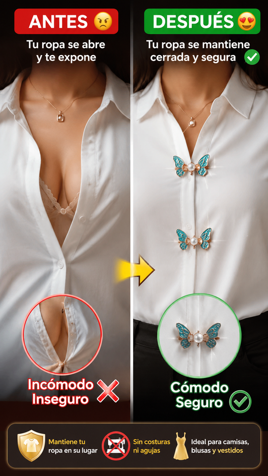 Nuevo SET de 5 Botones Mariposa Ajusta Tu Cintura TT