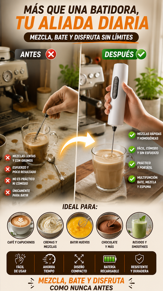Nuevo Espumador Eléctrico Crema Café