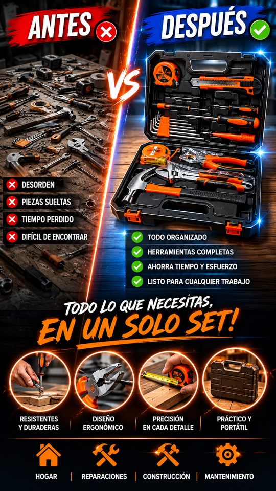Nuevo Set Multiusos Caja de Herramientas