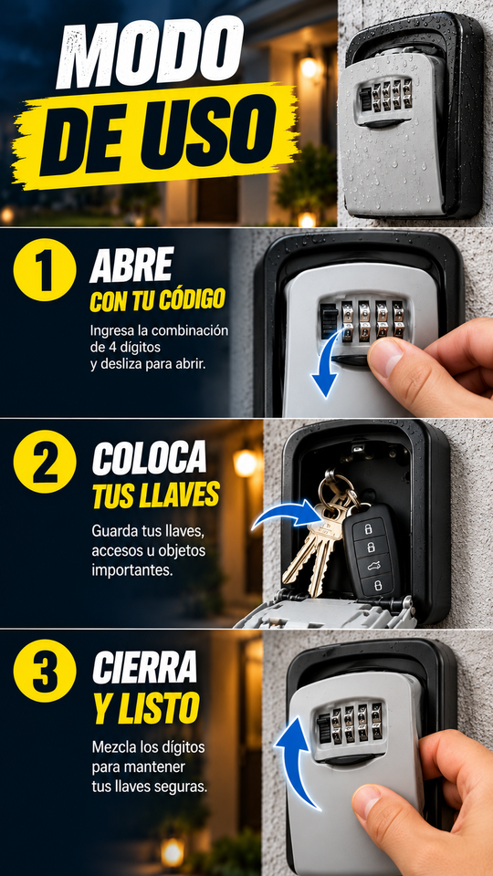 Nuevo Caja de Seguridad para Llaves de Combinación