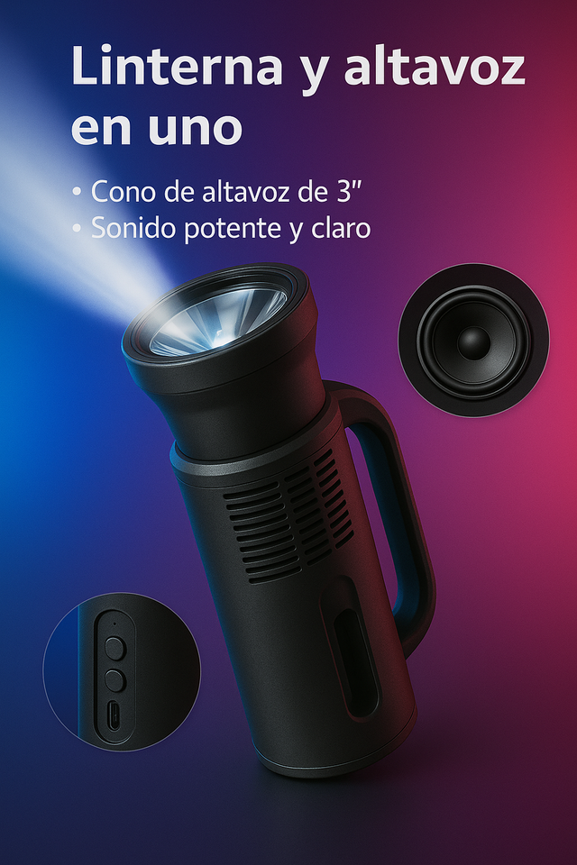 Nuevo Altavoz Inalámbrico Portátil con linterna