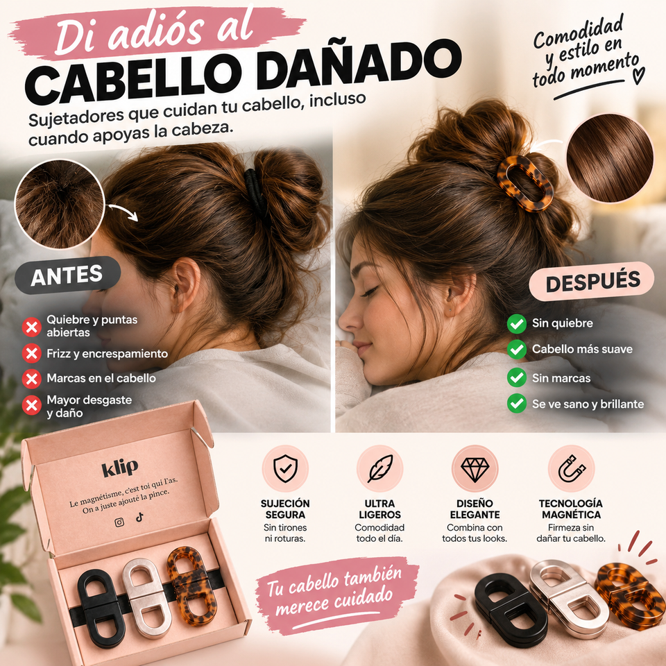 Nuevo Set de 3 Pinzas Magneticas Profesionales Para Cabello
