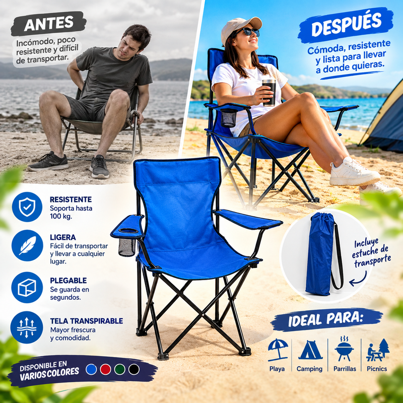 Nuevo Silla Plegable para Camping