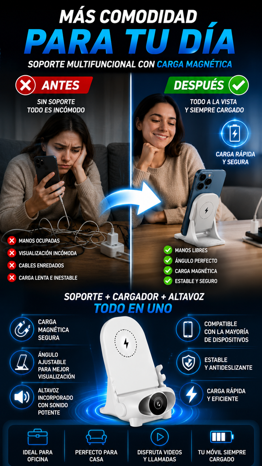 Nuevo Soporte Cargador Magnético
