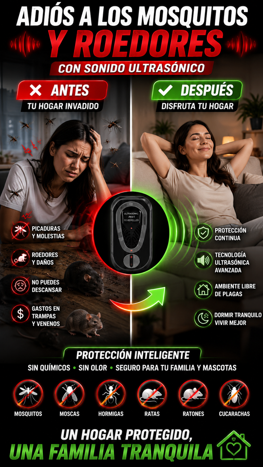 Nuevo Repelente Ultrasónico para Hogar