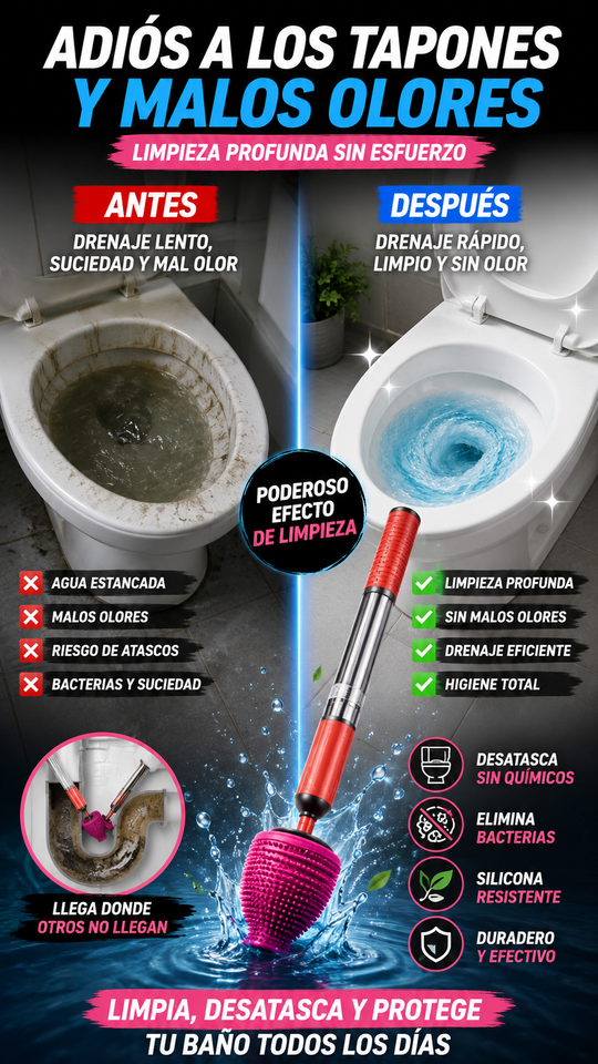 Nuevo Desatascador Pro de Ventosa Poderosa