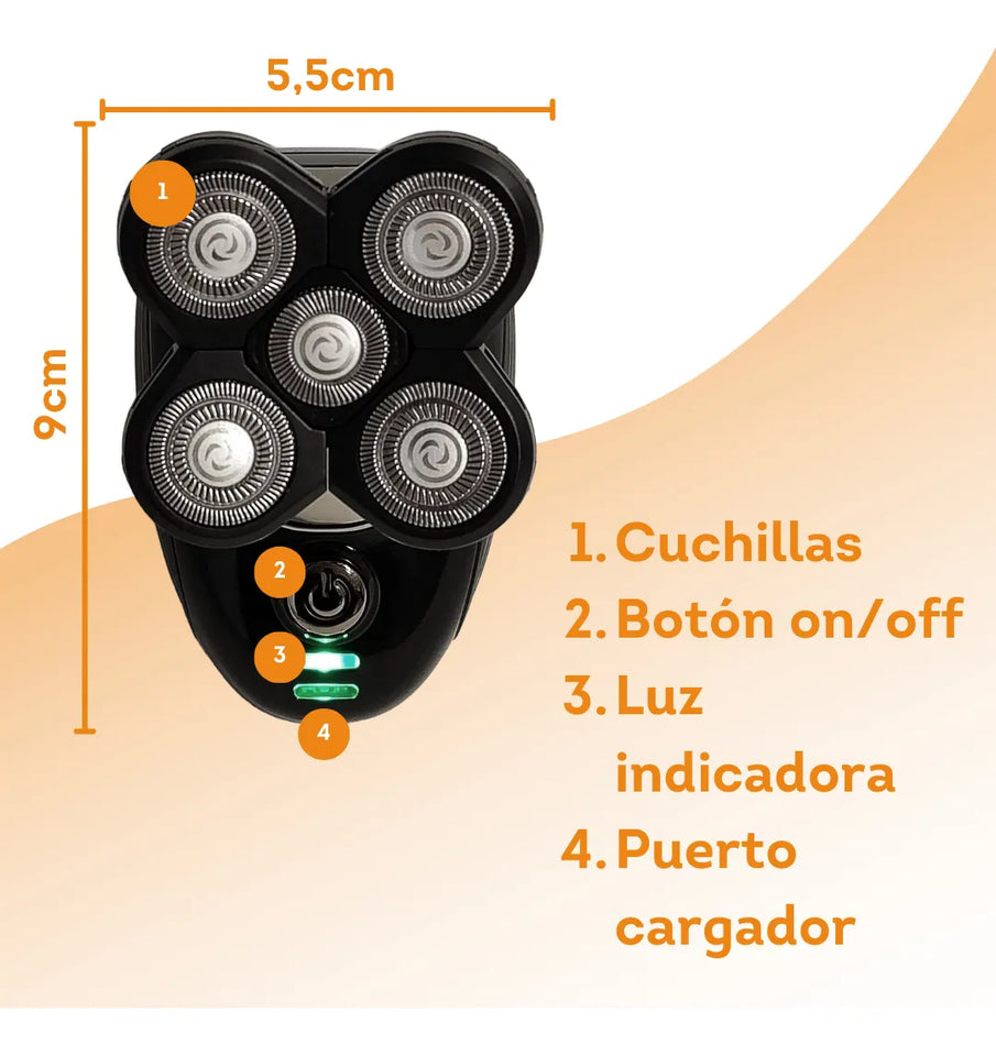 Nueva Afeitadora Eléctrica Rotativa 4D – 5 en 1: Cuidado Total