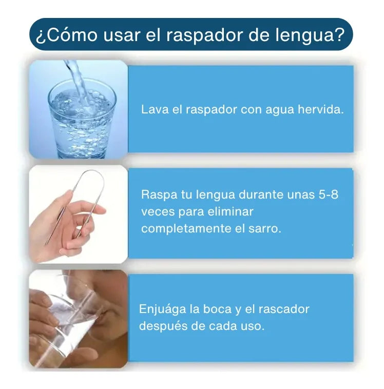 Nuevo Raspador de Lengua de Acero Inoxidable