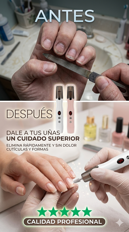 Nuevo Pulidor de Uñas Recargable Fácil