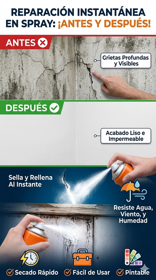 Nuevo Spray Sellador Reparador Rápido y Flexible