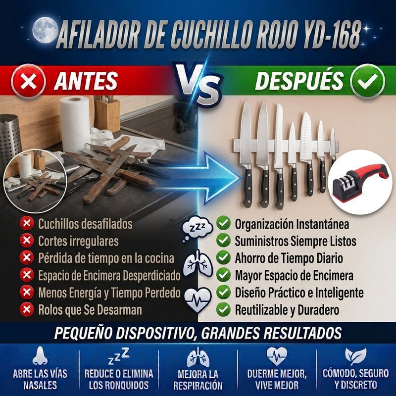 Nuevo Afilador de Cuchillos Doméstico de Tres Etapas