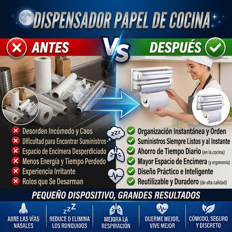 Nuevo Dispensador Aluminio Para Cocina Con Portarrollos