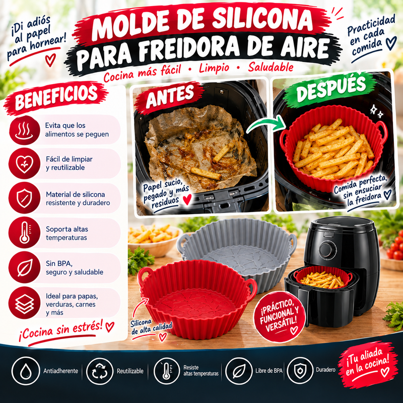 Nuevo Revestimiento de Silicona para Freidora de Aire