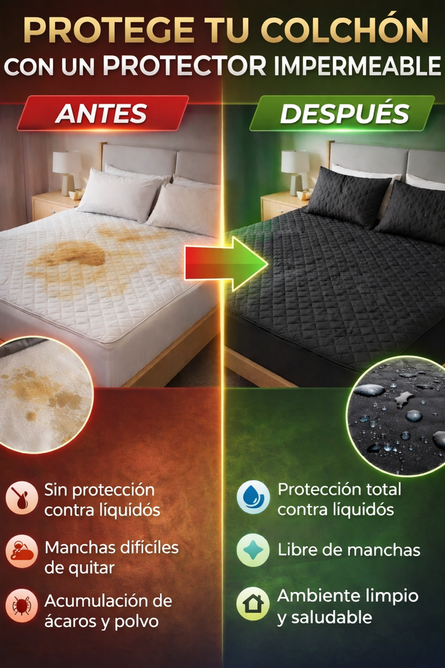 Nuevo Protector Colchón Impermeable Confort Queen 60X74