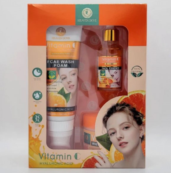 SET DE 3 PIEZAS HIDRATANTE (VITAMINA C + ÁCIDO HIALURÓNICO)