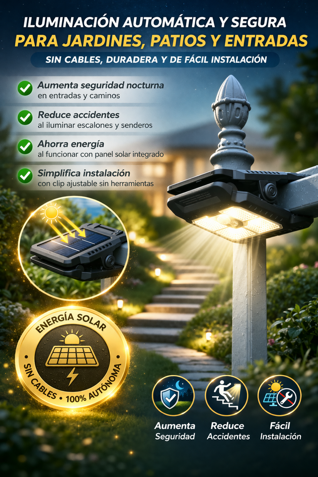 Nuevas Luces Solares Clip Motion LED
