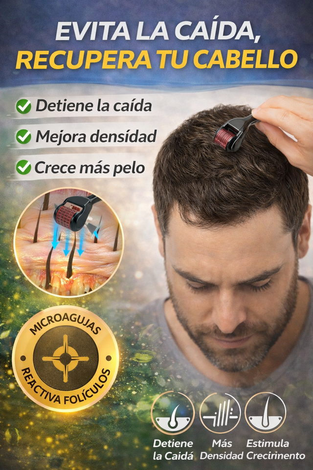 Nuevo Rodillo Dermaroller Titanio Rejuvenecedor Barba Capilar