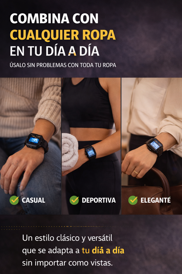Reloj Digital Retro Clásico