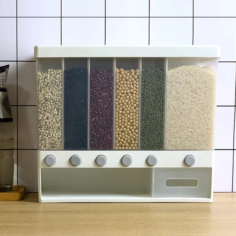 Nuevo DISPENSADOR DE ALIMENTOS 6 EN 1 – GRANOS Y CEREALES