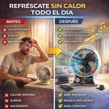 Ventilador Solar Portátil con Altavoz