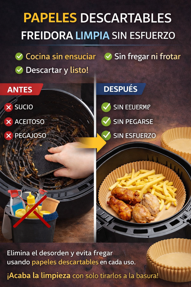 Nuevo Papel Antiadherente para Freidora y Horno